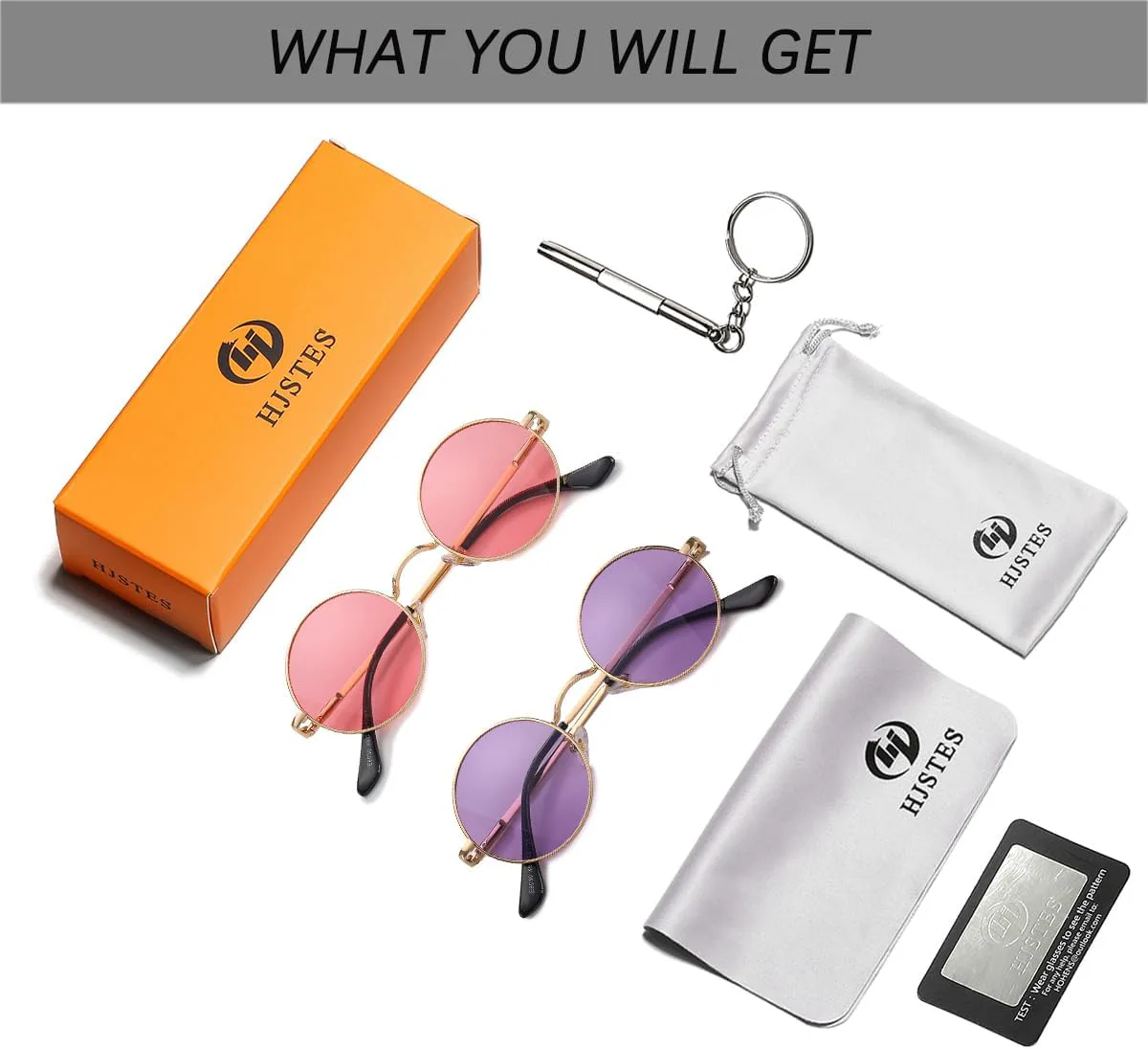 Поляризованные круглые солнцезащитные очки HJSTES для женщин и мужчин в стиле ретро-хиппи, маленькие круглые солнцезащитные очки, 2 Pack (Gold/Pink+gold/Purple)
Поляризованные круглые солнцезащитные очки HJSTES для женщин и мужчин в стиле ретро-хиппи, маленькие круглые солнцезащитные очки, 2 Pack (Gold/Pink+gold/Purple)