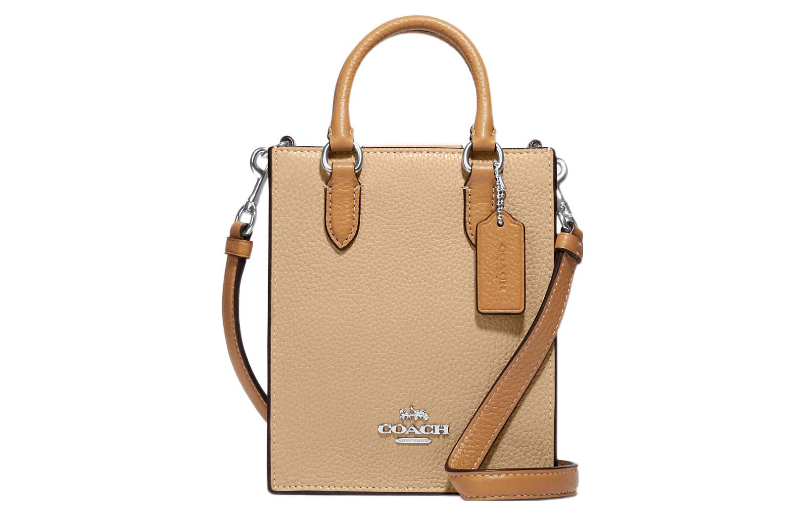 Сумка-тоут из зерненой кожи, шоппер, дамская сумка, через плечо, кросс-боди малого размера, коричневая COACH
Сумка-тоут из зерненой кожи, шоппер, дамская сумка, через плечо, кросс-боди малого размера, коричневая COACH