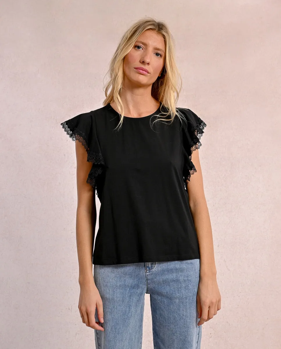 Женская футболка с коротким рукавом и кружевом «бабочка» Molly Bracken, черный
Женская футболка с коротким рукавом и кружевом «бабочка» Molly Bracken, черный