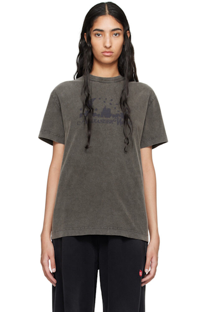 Серая футболка с потертостями Skyline Alexander Wang
Серая футболка с потертостями Skyline Alexander Wang