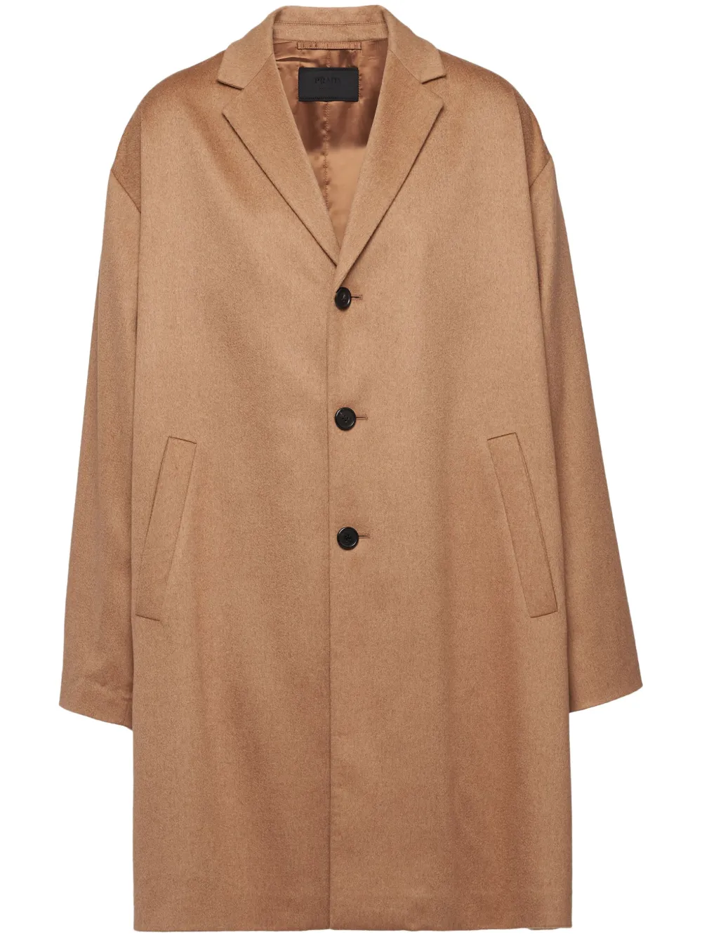 Пальто с логотипом Prada, коричневый 
Пальто с логотипом Prada, коричневый