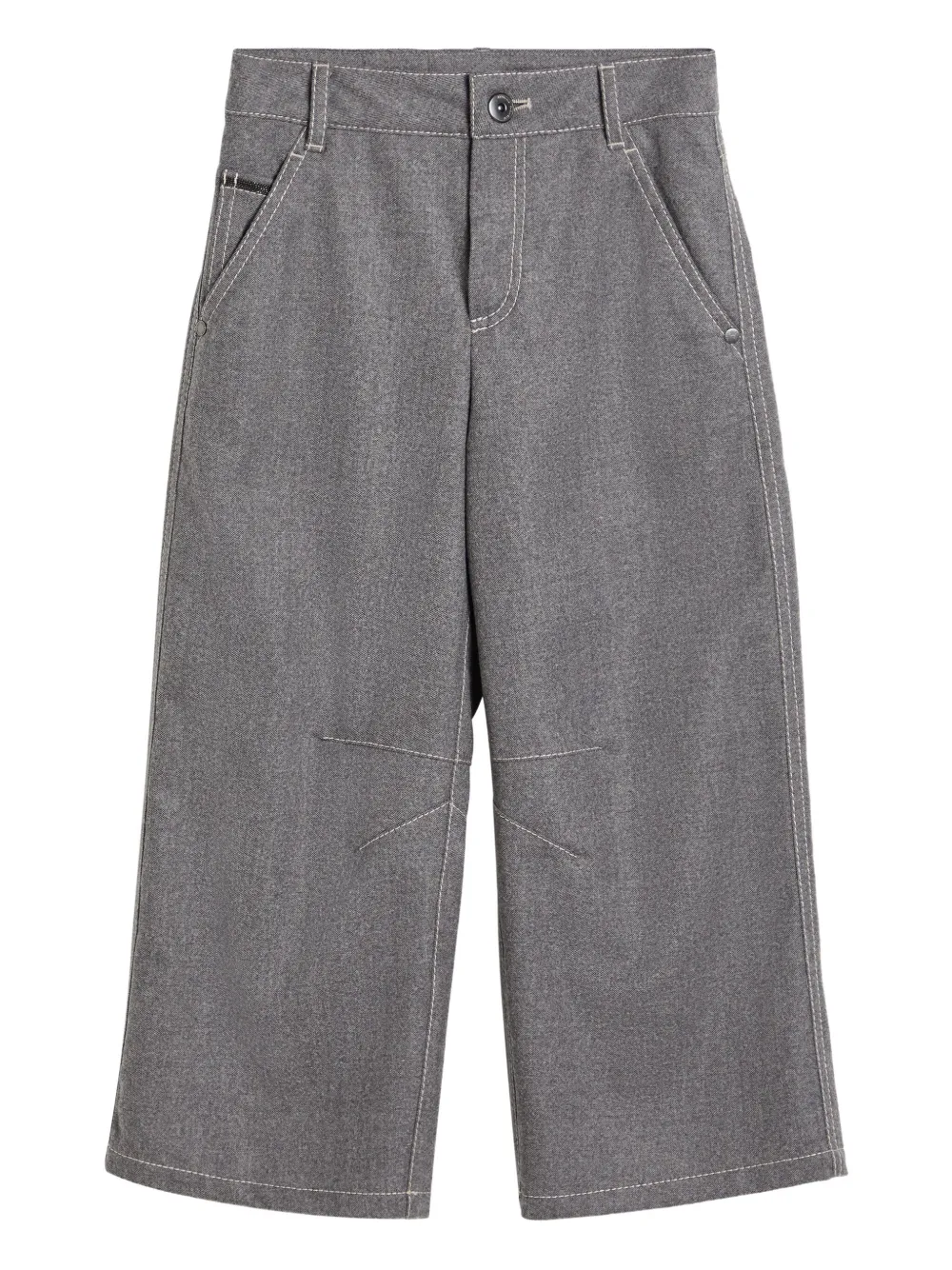 Повседневные брюки из смесовой шерсти с карманами Brunello Cucinelli Kids, серый
Повседневные брюки из смесовой шерсти с карманами Brunello Cucinelli Kids, серый