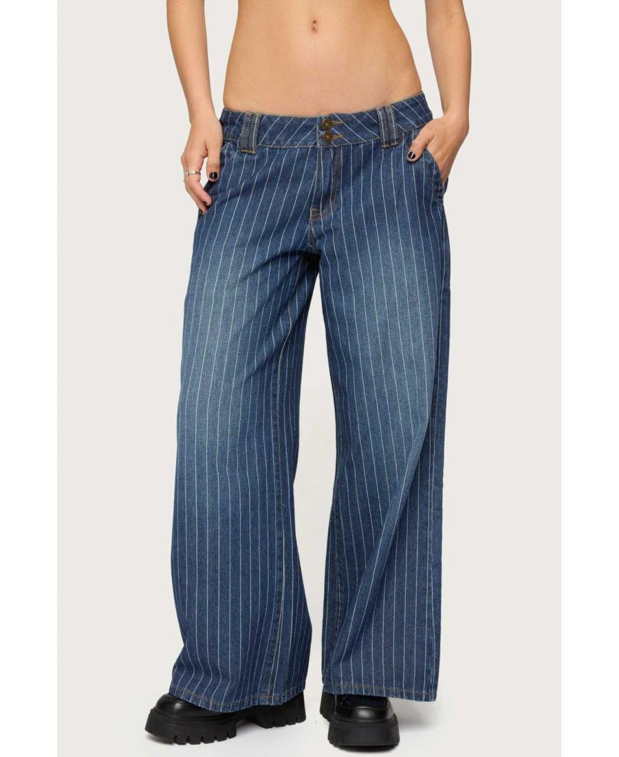 Женские полосатые джинсы Cory с низкой посадкой и свободным кроем Edikted, Blue
Женские полосатые джинсы Cory с низкой посадкой и свободным кроем Edikted, Blue