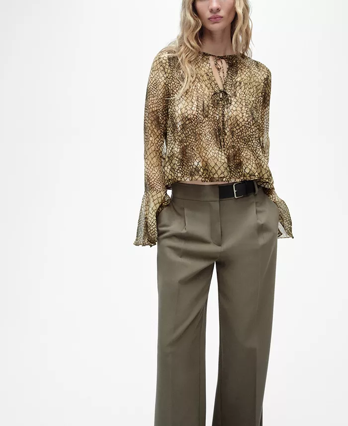 Женская рубашка с принтом и рукавами-фонариками MANGO, коричневый
Женская рубашка с принтом и рукавами-фонариками MANGO, коричневый