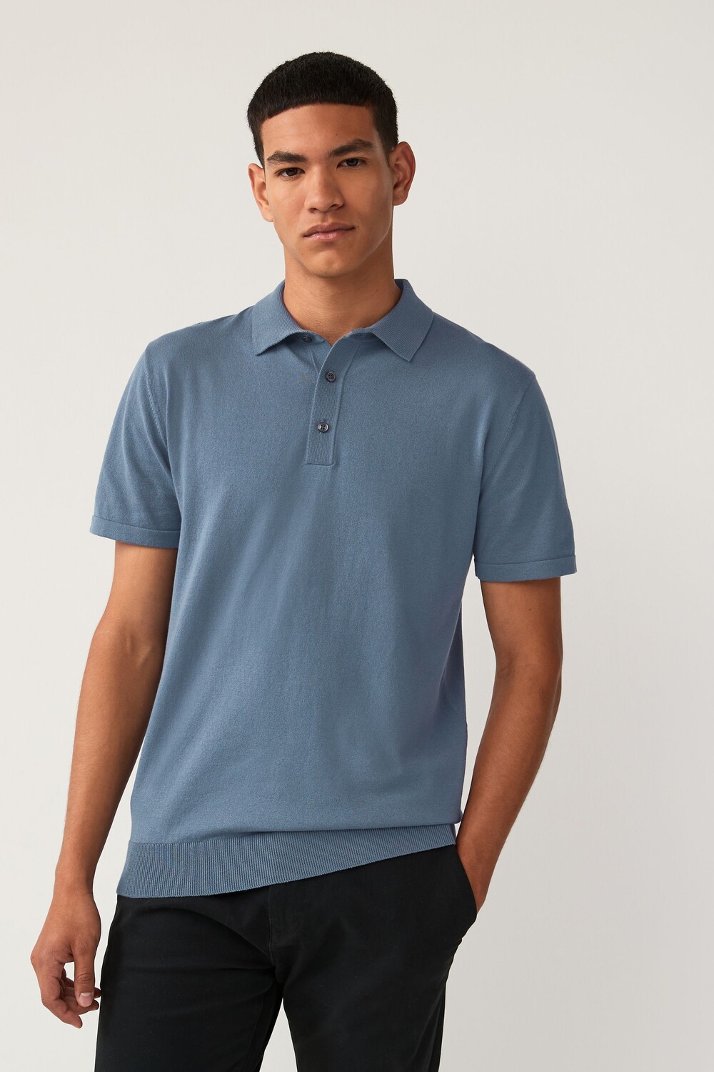 Трикотажная рубашка поло Next, голубой 
Трикотажная рубашка поло Next, голубой