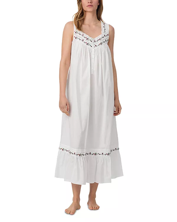 Ночная рубашка балетная без рукавов из хлопчатобумажной ткани "Эйлин". Eileen West, белый
Ночная рубашка балетная без рукавов из хлопчатобумажной ткани "Эйлин". Eileen West, белый