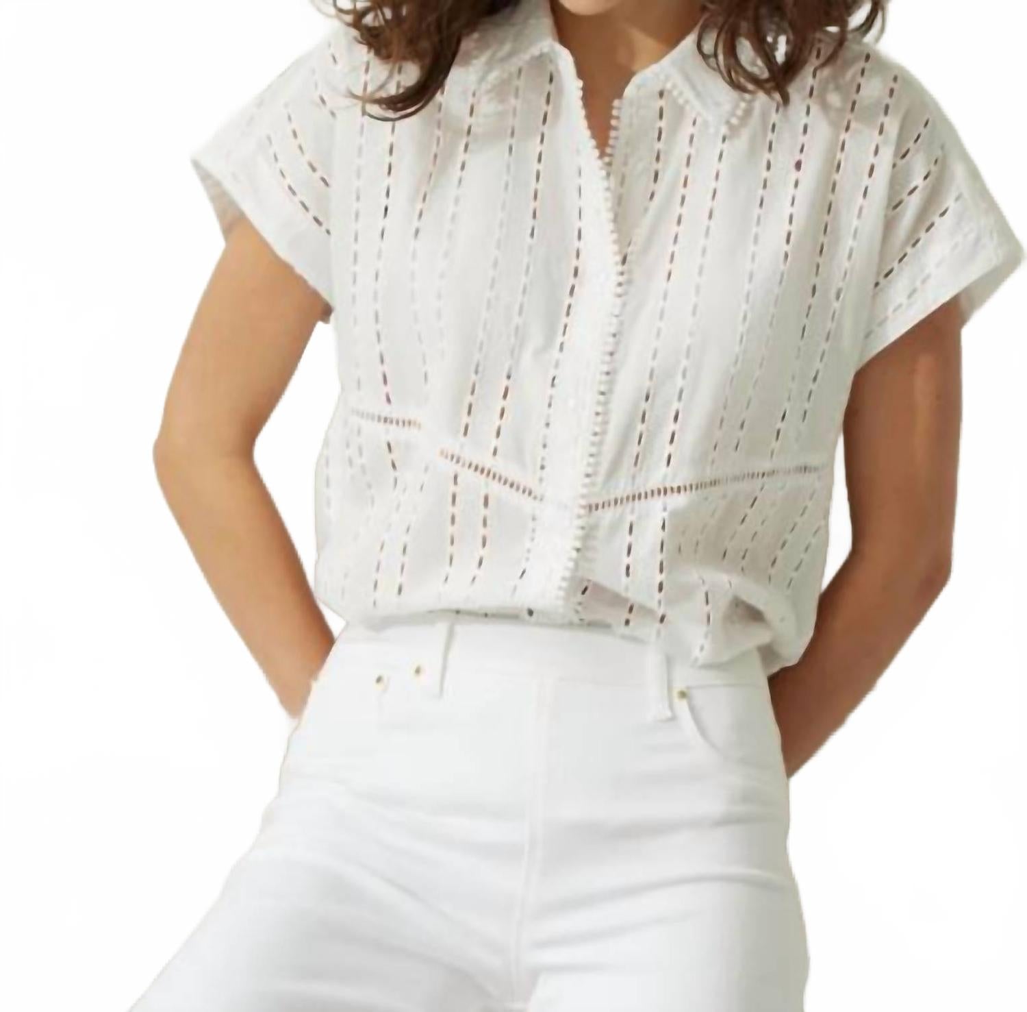 Cornet Топ из хлопка с ажурными вставками в белом цвете Lysse
Cornet Топ из хлопка с ажурными вставками в белом цвете Lysse