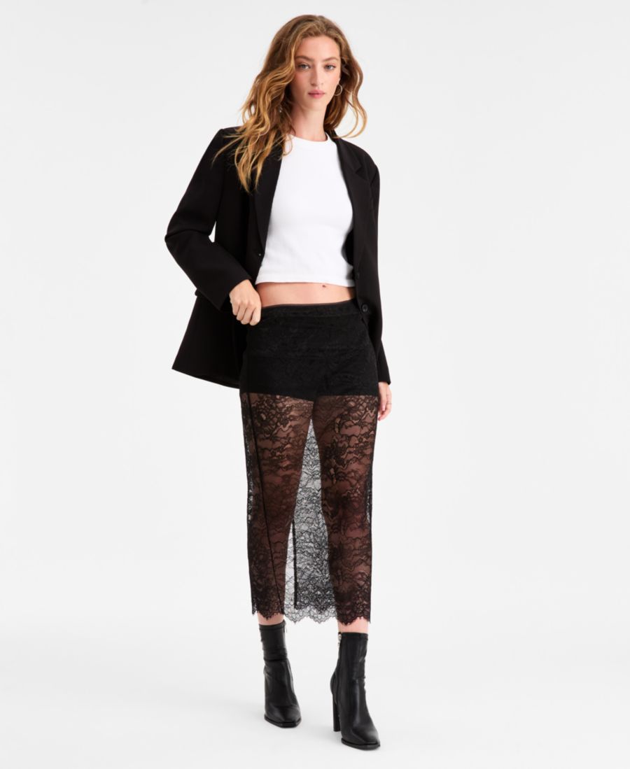 Женская прозрачная кружевная юбка миди Bar III, Deep Black
Женская прозрачная кружевная юбка миди Bar III, Deep Black