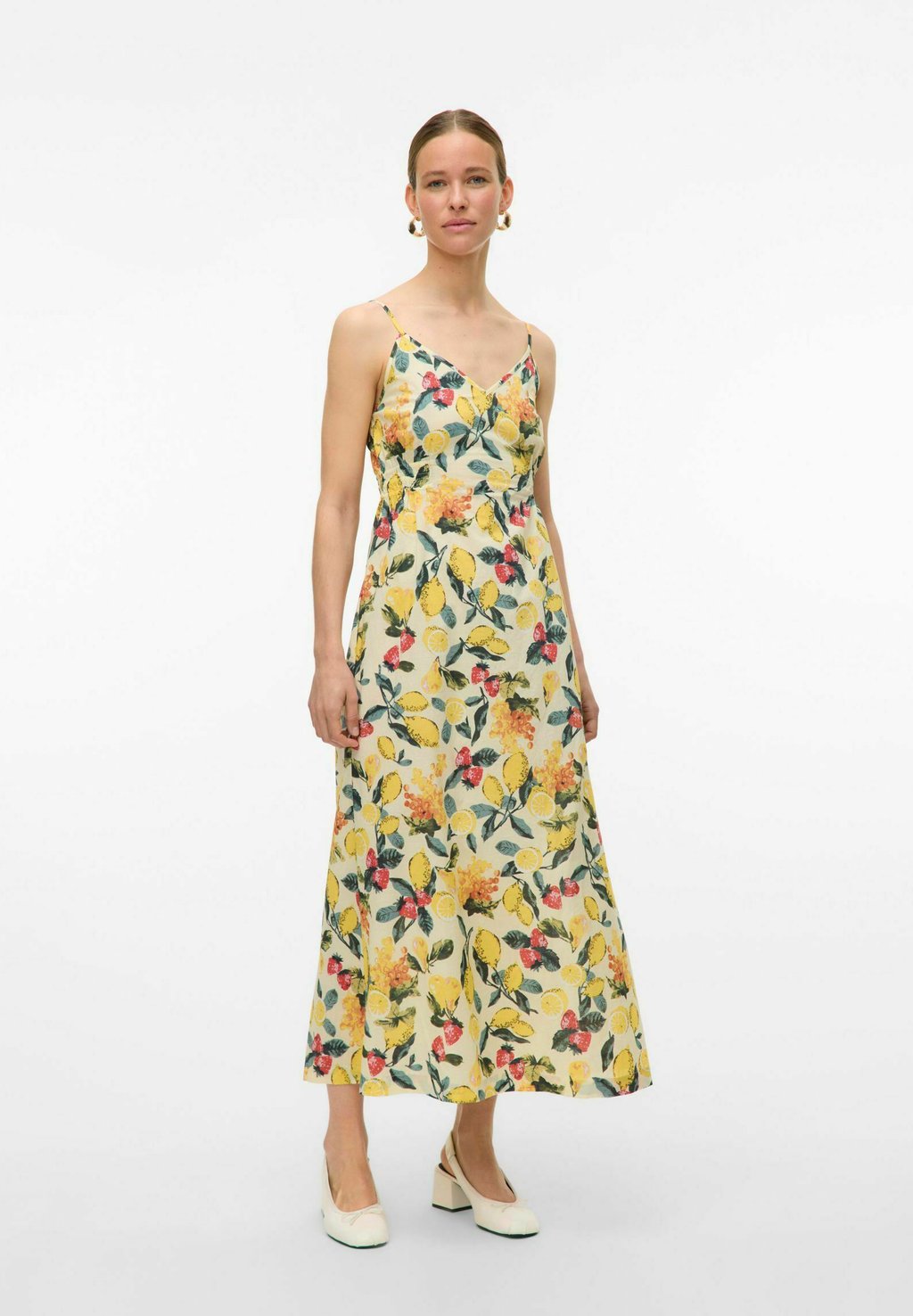 Платье макси VMLEMONY LANGES Vero Moda, желтый 
Платье макси VMLEMONY LANGES Vero Moda, желтый
