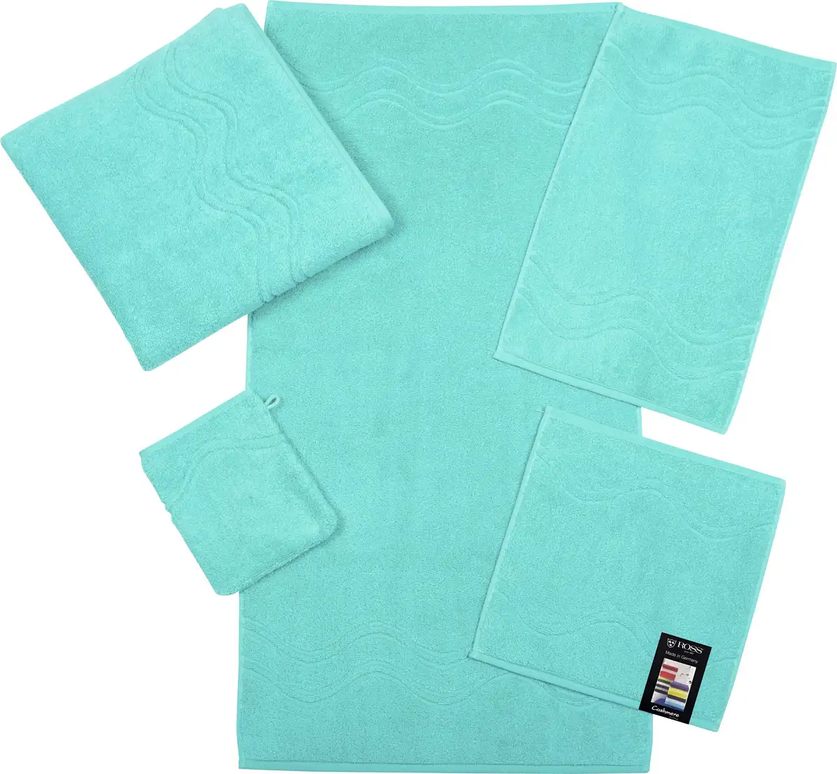 Рукавицы ROSS "Ощущение кашемира", (6 шт.), с волнистой каймой 16х22 см (6 шт.), цвет bleached aqua 
Рукавицы ROSS "Ощущение кашемира", (6 шт.), с волнистой каймой 16х22 см (6 шт.), цвет bleached aqua