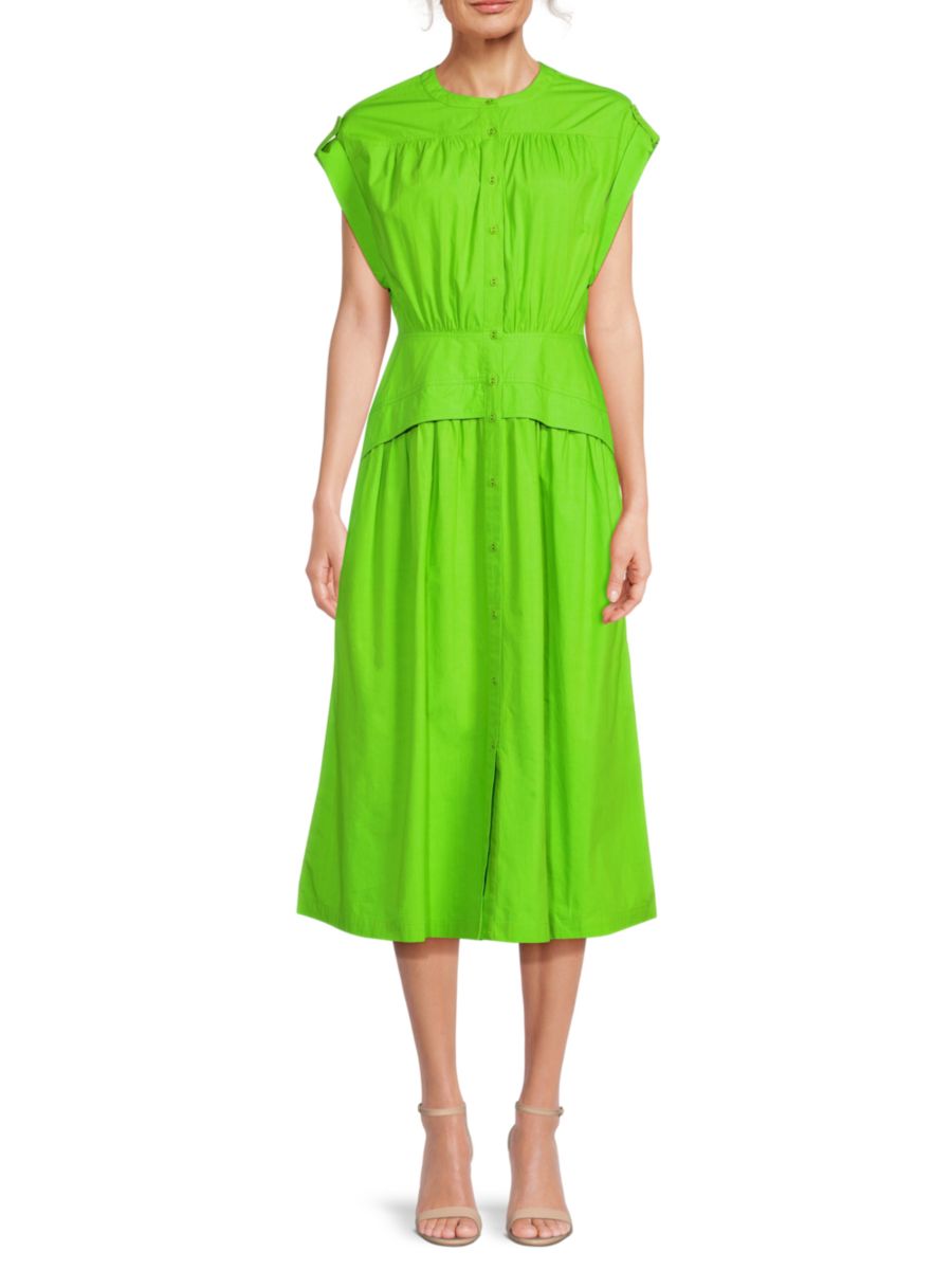 Платье миди из хлопкового поплина с манжетами Area Stars, зеленый
Платье миди из хлопкового поплина с манжетами Area Stars, зеленый