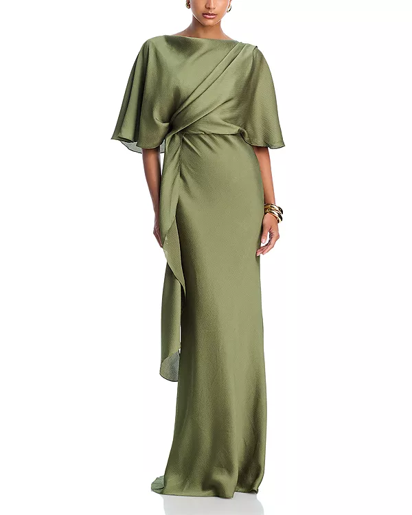 Платье с драпированным лифом и ниспадающими складками Amsale, зеленый
Платье с драпированным лифом и ниспадающими складками Amsale, зеленый