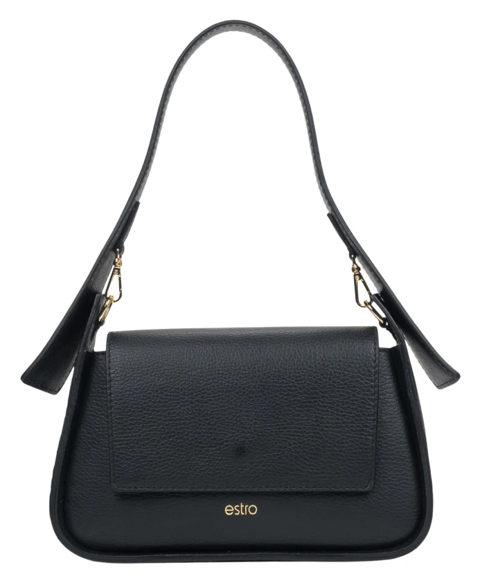 Женская сумка через плечо из натуральной итальянской кожи. Estro, черный
Женская сумка через плечо из натуральной итальянской кожи. Estro, черный