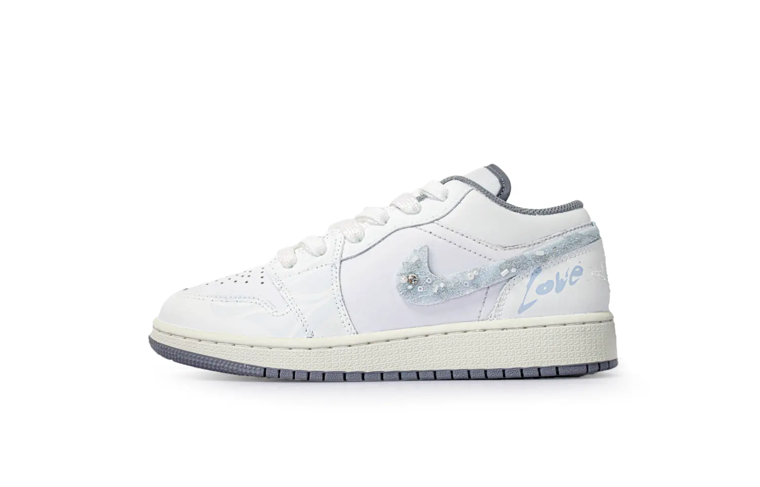 Jordan Air 1 Ice Crystal Frost нескользящие низкие детские баскетбольные кроссовки White Blue для подростков
Jordan Air 1 Ice Crystal Frost нескользящие низкие детские баскетбольные кроссовки White Blue для подростков