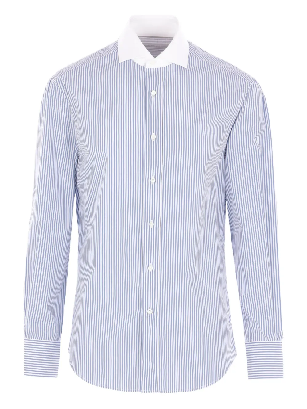 Рубашка из хлопкового поплина в полоску Brunello Cucinelli, синий
Рубашка из хлопкового поплина в полоску Brunello Cucinelli, синий