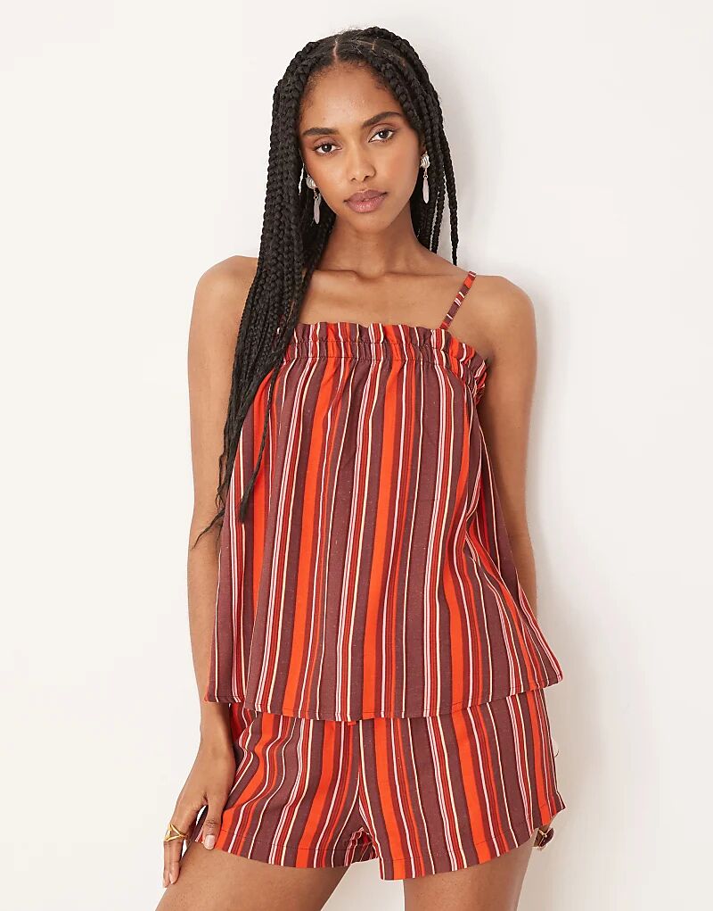 Топ-трапеция ASOS DESIGN на бретелях в бордовую полоску
Топ-трапеция ASOS DESIGN на бретелях в бордовую полоску