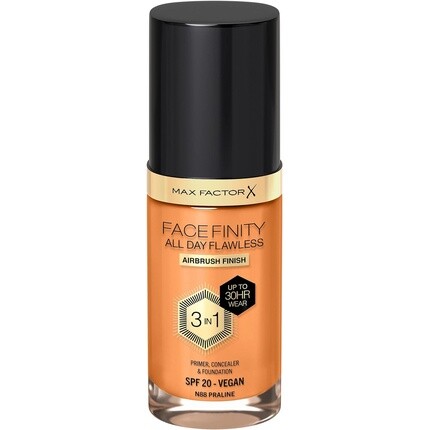 Max Factor Facefinity 3-в-1 жидкая тональная основа All Day Flawless SPF 20 88 Пралине 30 мл 
Max Factor Facefinity 3-в-1 жидкая тональная основа All Day Flawless SPF 20 88 Пралине 30 мл