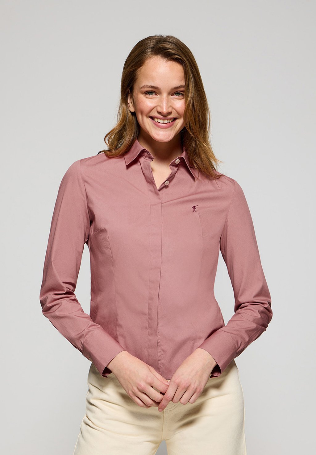 Блузка на пуговицах Polo Club, коралловый 
Блузка на пуговицах Polo Club, коралловый