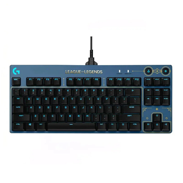 Клавиатура игровая Logitech Pro X Tactile League of Legends Edtion, GX Brown, синий/черный, английская раскладка
Клавиатура игровая Logitech Pro X Tactile League of Legends Edtion, GX Brown, синий/черный, английская раскладка