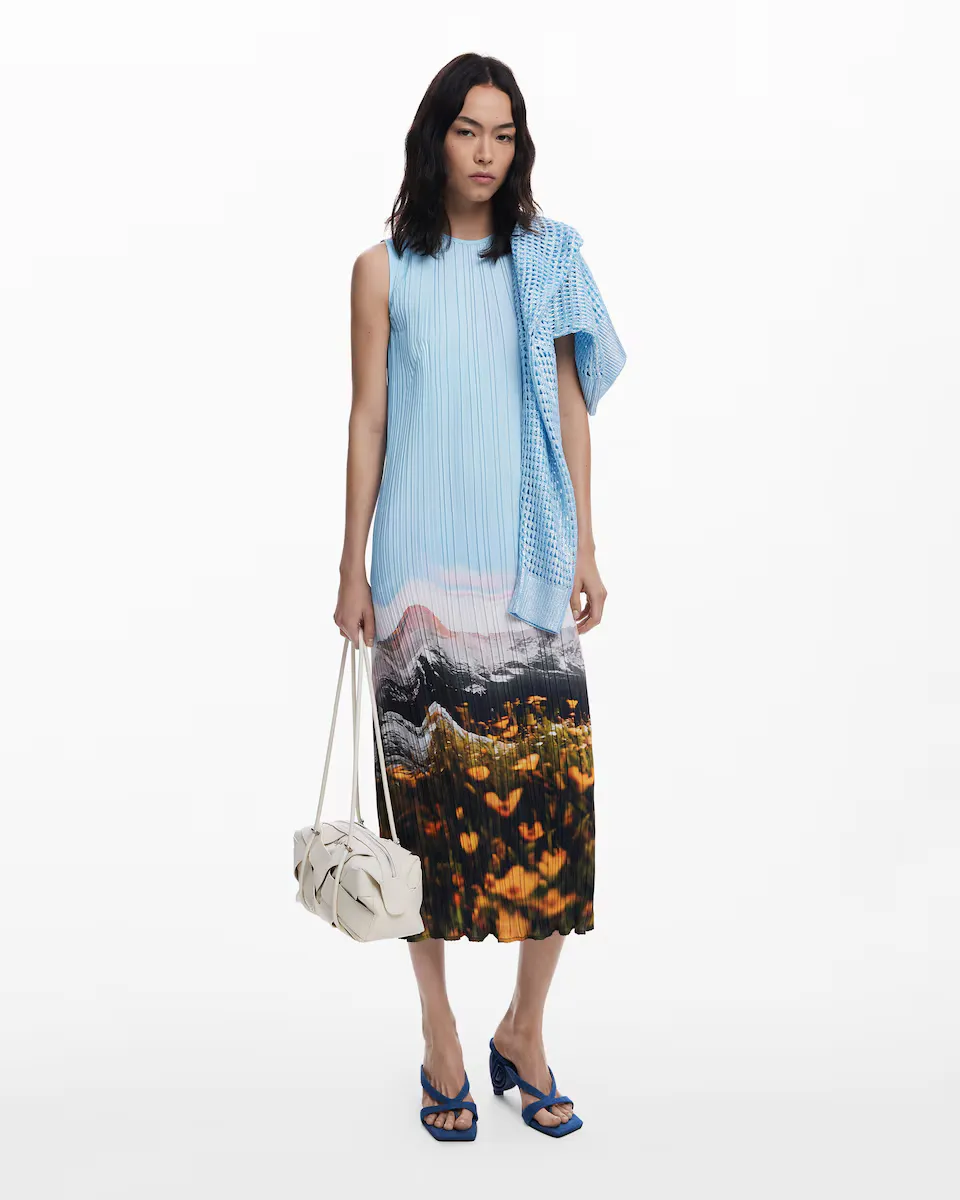 Плиссированное платье с пейзажным принтом Desigual, синий
Плиссированное платье с пейзажным принтом Desigual, синий