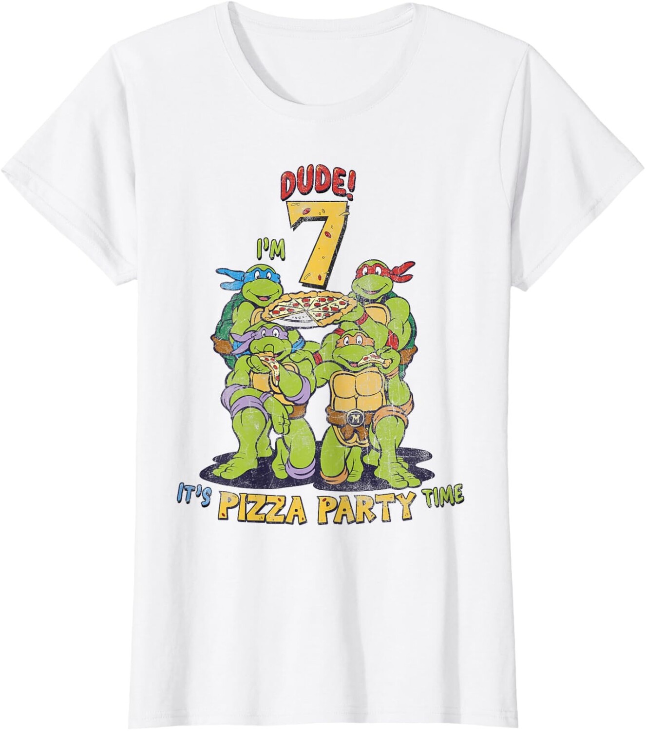 Женская футболка Teenage Mutant Ninja Turtles I'm 7 Dude Pizza Birthday Party, белый
Женская футболка Teenage Mutant Ninja Turtles I'm 7 Dude Pizza Birthday Party, белый