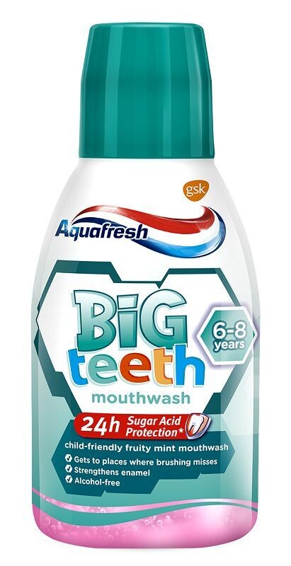 Aquafresh My Big Teeth жидкость для полоскания рта, 300 ml
Aquafresh My Big Teeth жидкость для полоскания рта, 300 ml