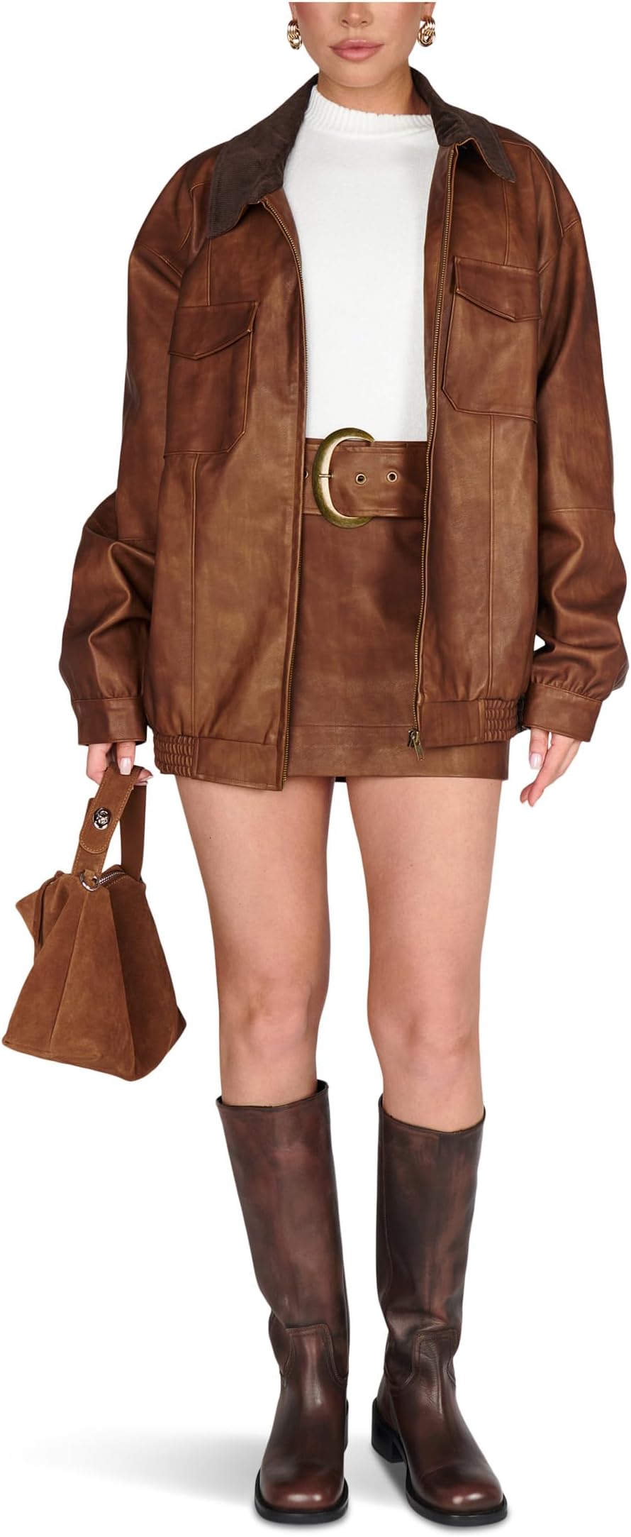 Женская куртка-бомбер Maverick Show Me Your Mumu, Chestnut Brown Faux Leather
Женская куртка-бомбер Maverick Show Me Your Mumu, Chestnut Brown Faux Leather