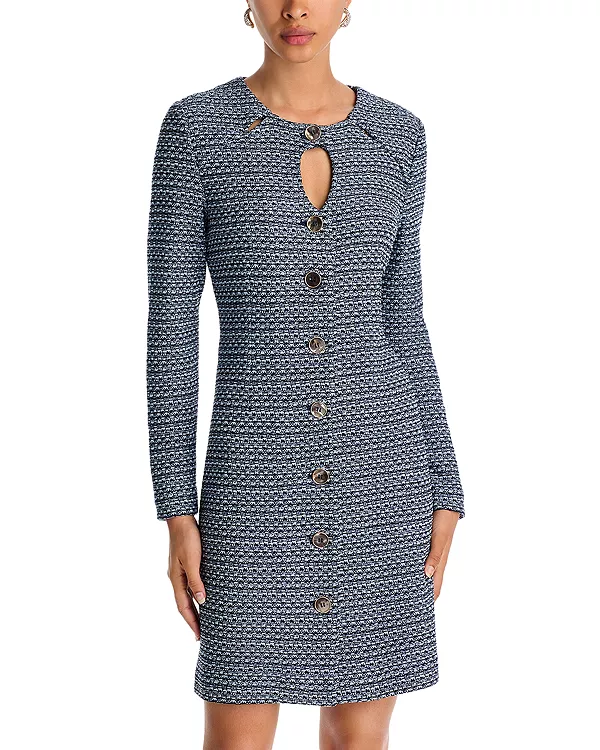 Платье-Футляр из твидового трикотажа с вырезом в виде замочной скважины от Lani Lynn Misook, синий
Платье-Футляр из твидового трикотажа с вырезом в виде замочной скважины от Lani Lynn Misook, синий