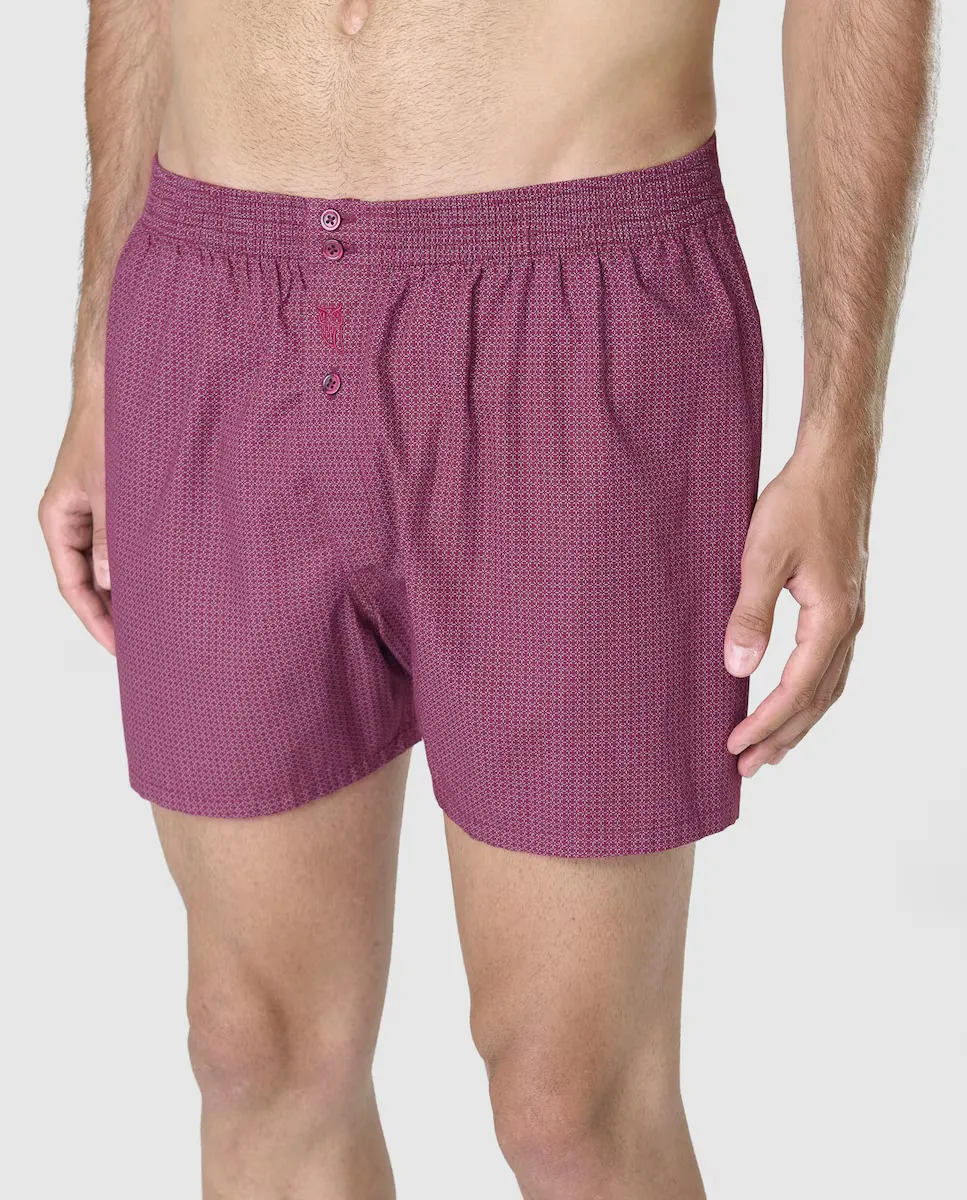 Боксерские шорты из темно-бордовой ткани El Búho Nocturno, гранатовый
Боксерские шорты из темно-бордовой ткани El Búho Nocturno, гранатовый