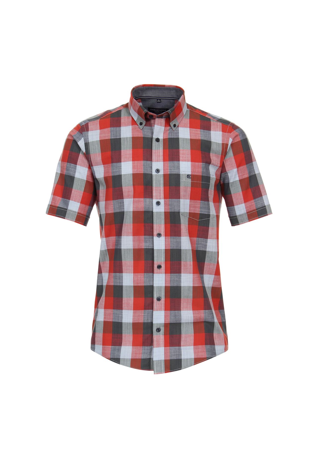 Мужская повседневная рубашка в клетку с короткими рукавами, повседневного кроя CASAMODA, красный 
Мужская повседневная рубашка в клетку с короткими рукавами, повседневного кроя CASAMODA, красный
