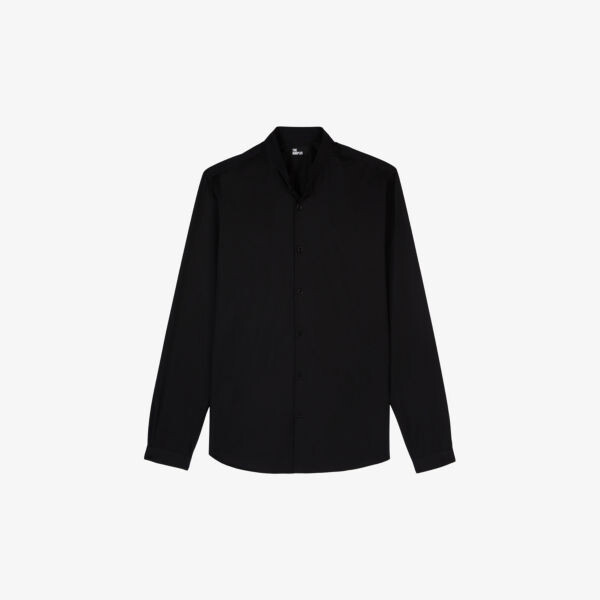 Рубашка стандартного кроя из хлопкового твила с воротником-стойкой The Kooples, черный
Рубашка стандартного кроя из хлопкового твила с воротником-стойкой The Kooples, черный