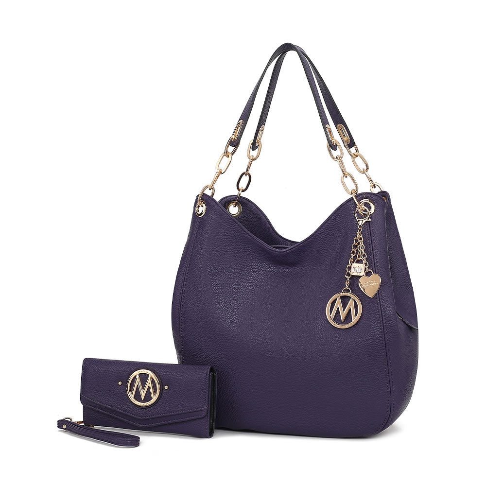 Эшли, женская элегантная сумка-хобо и кошелек с запястьем, комплект из 2 предметов от Mia K MKF Collection By Mia K., фиолетовый
Эшли, женская элегантная сумка-хобо и кошелек с запястьем, комплект из 2 предметов от Mia K MKF Collection By Mia K., фиолетовый