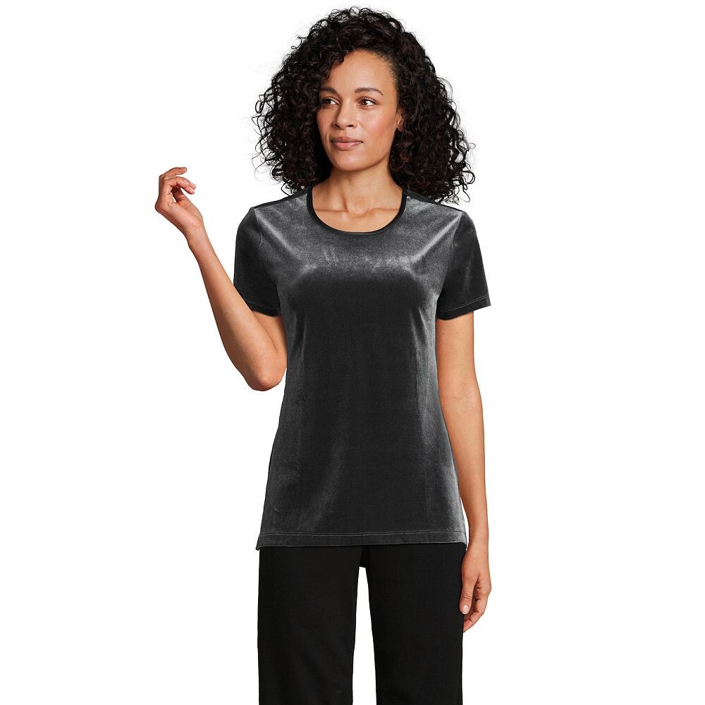 Женский бархатный топ с круглым вырезом Lands End Lands' End, черный
Женский бархатный топ с круглым вырезом Lands End Lands' End, черный