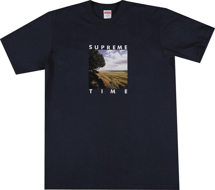 Футболка Supreme Supreme Time Tee 'Navy', синий 
Футболка Supreme Supreme Time Tee 'Navy', синий