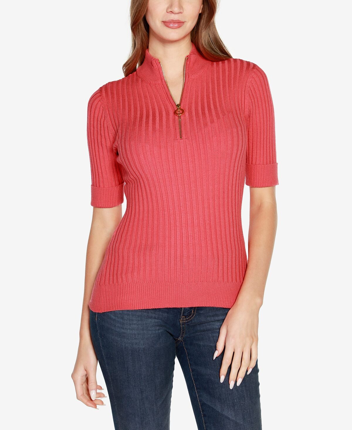 Рубашка с короткими рукавами в рубчик с молнией спереди black label Belldini
Рубашка с короткими рукавами в рубчик с молнией спереди black label Belldini