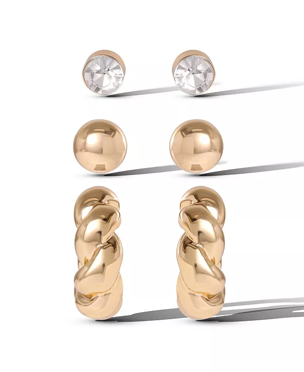 Набор из 3 серег-колец и гвоздиков со стразами Jessica Simpson, gold/silver
Набор из 3 серег-колец и гвоздиков со стразами Jessica Simpson, gold/silver