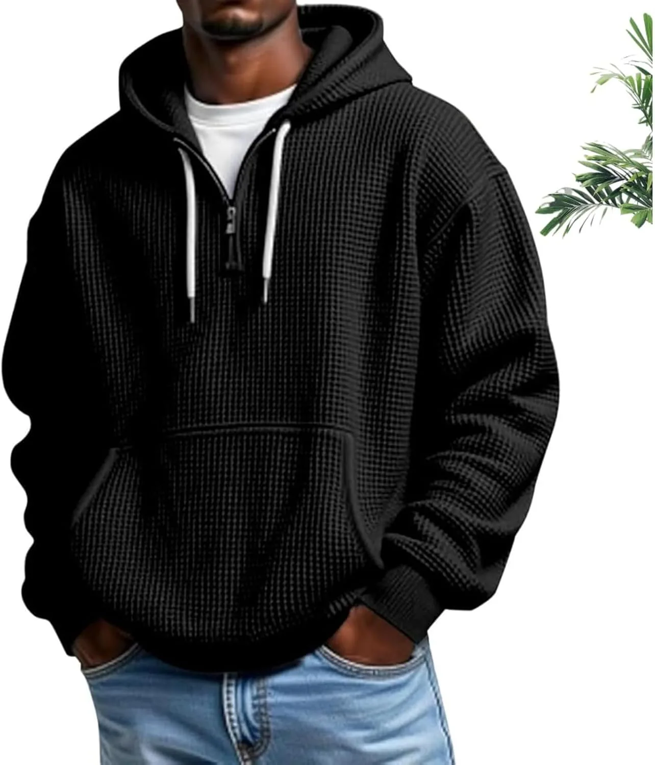 Толстовка с капюшоном на молнии для мужчин, длинный рукав, вафельная ткань, однотонная
Толстовка с капюшоном на молнии для мужчин, длинный рукав, вафельная ткань, однотонная