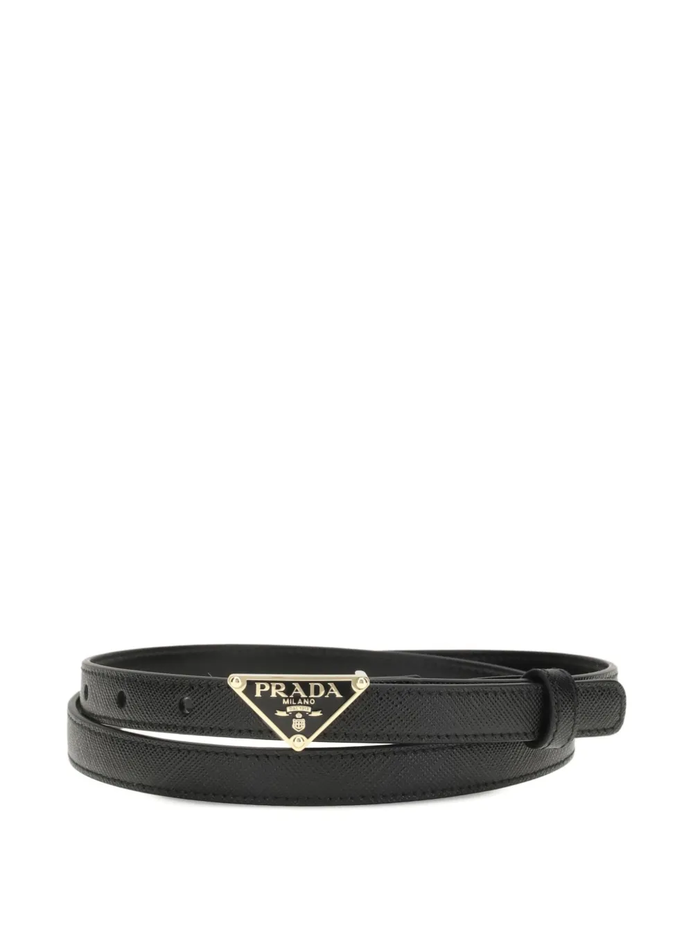 Кожаный ремень с треугольным логотипом Prada, черный
Кожаный ремень с треугольным логотипом Prada, черный