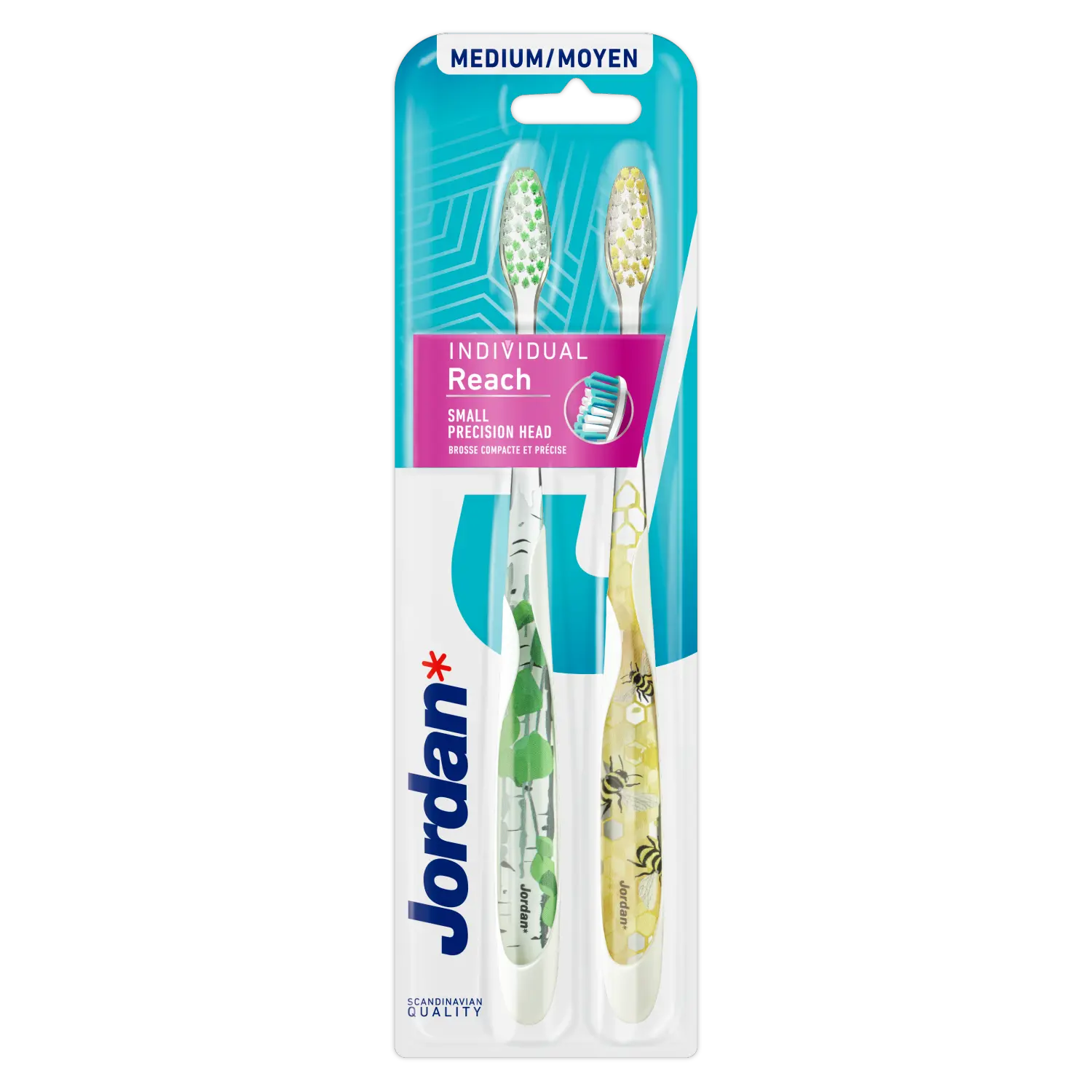 Jordan Individual Reach средняя зубная щетка, 2 шт/1 упаковка
Jordan Individual Reach средняя зубная щетка, 2 шт/1 упаковка