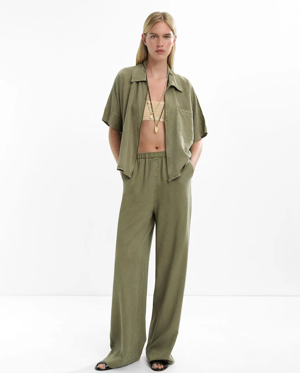 Женские брюки свободного кроя с эластичным поясом Parfois, зеленый
Женские брюки свободного кроя с эластичным поясом Parfois, зеленый