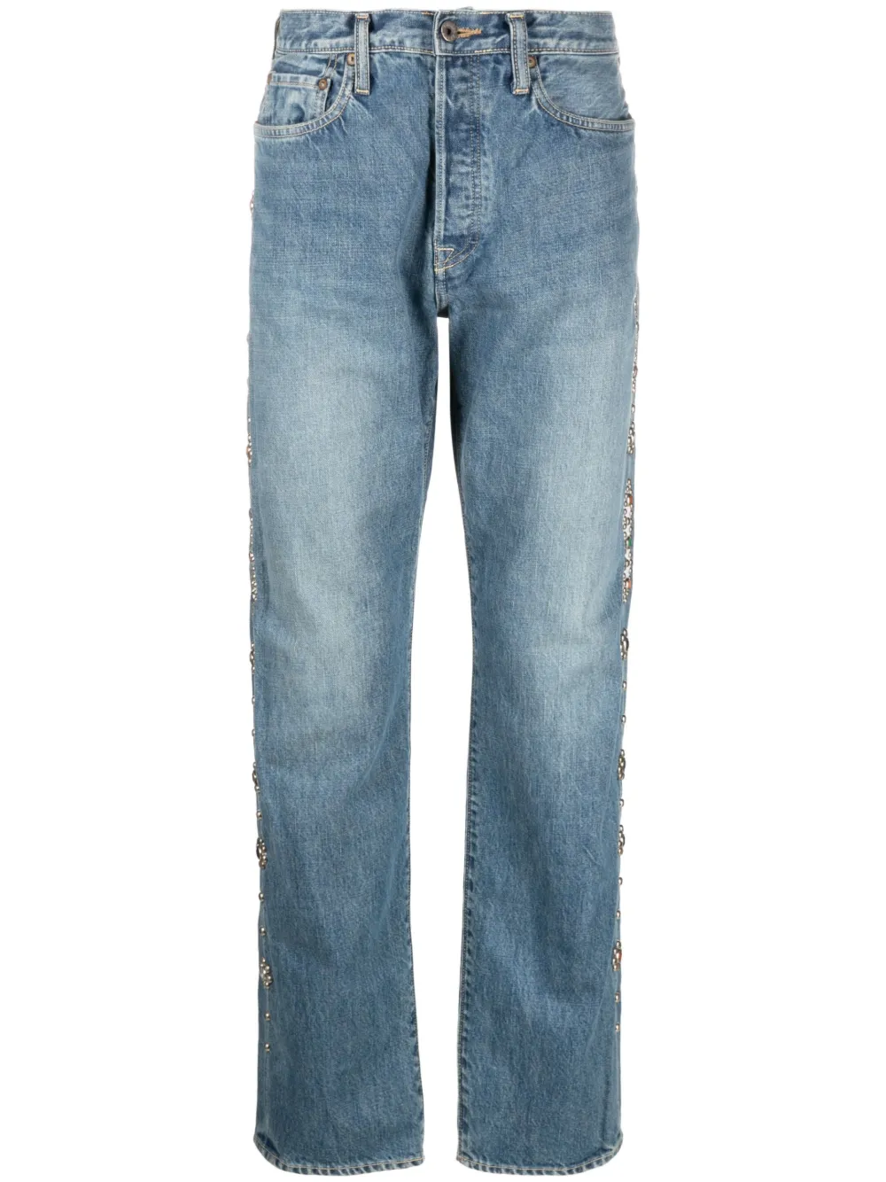 Прямые брюки с заклепками Kapital, синий
Прямые брюки с заклепками Kapital, синий