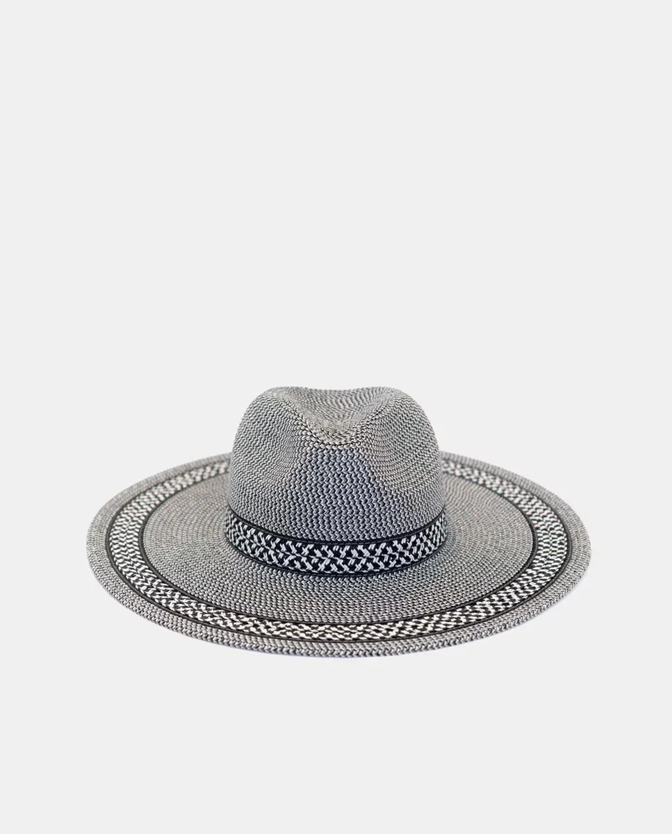 Черная бумажная шляпа-федора Nine West, черный 
Черная бумажная шляпа-федора Nine West, черный