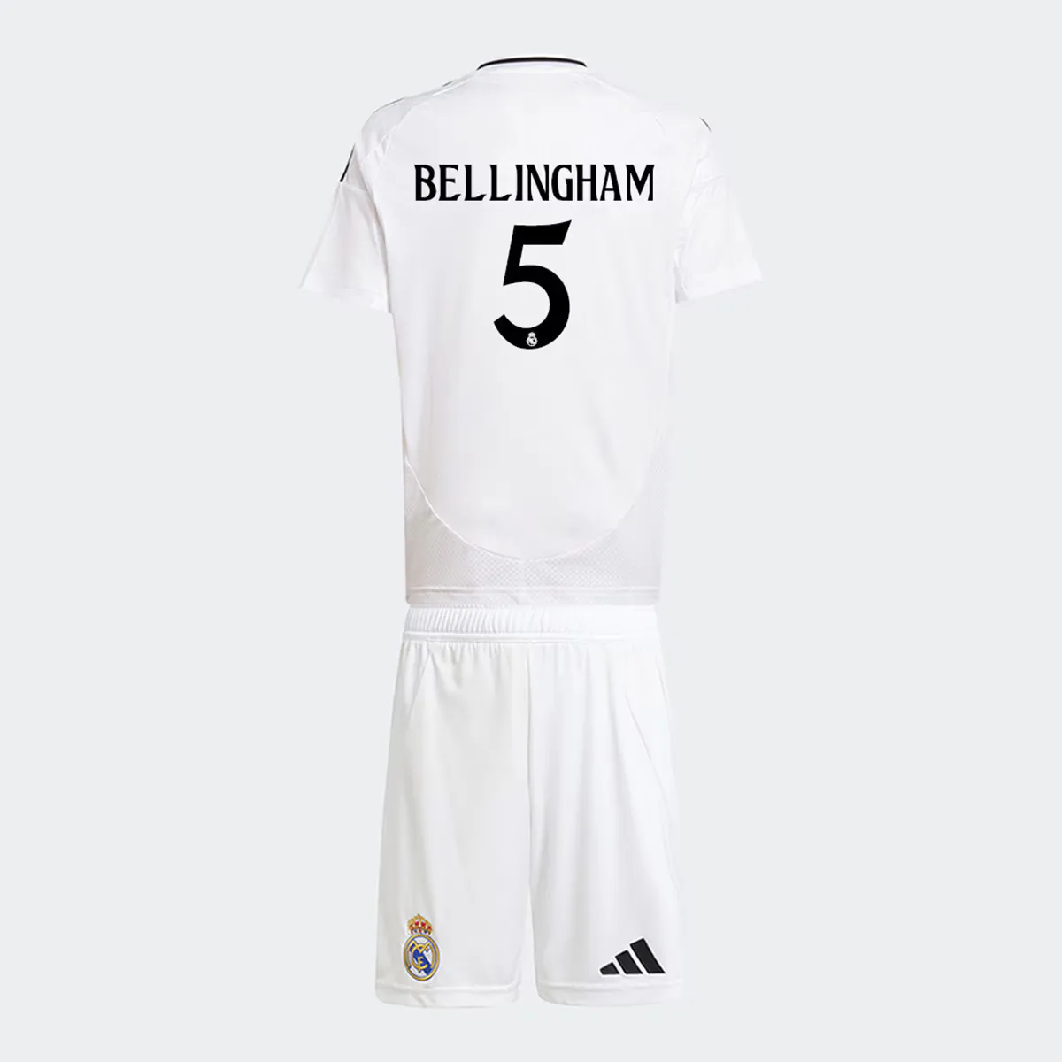 Детский комплект первой формы Real Madrid CF 2024-2025 Bellingham 5 Adidas, белый 
Детский комплект первой формы Real Madrid CF 2024-2025 Bellingham 5 Adidas, белый