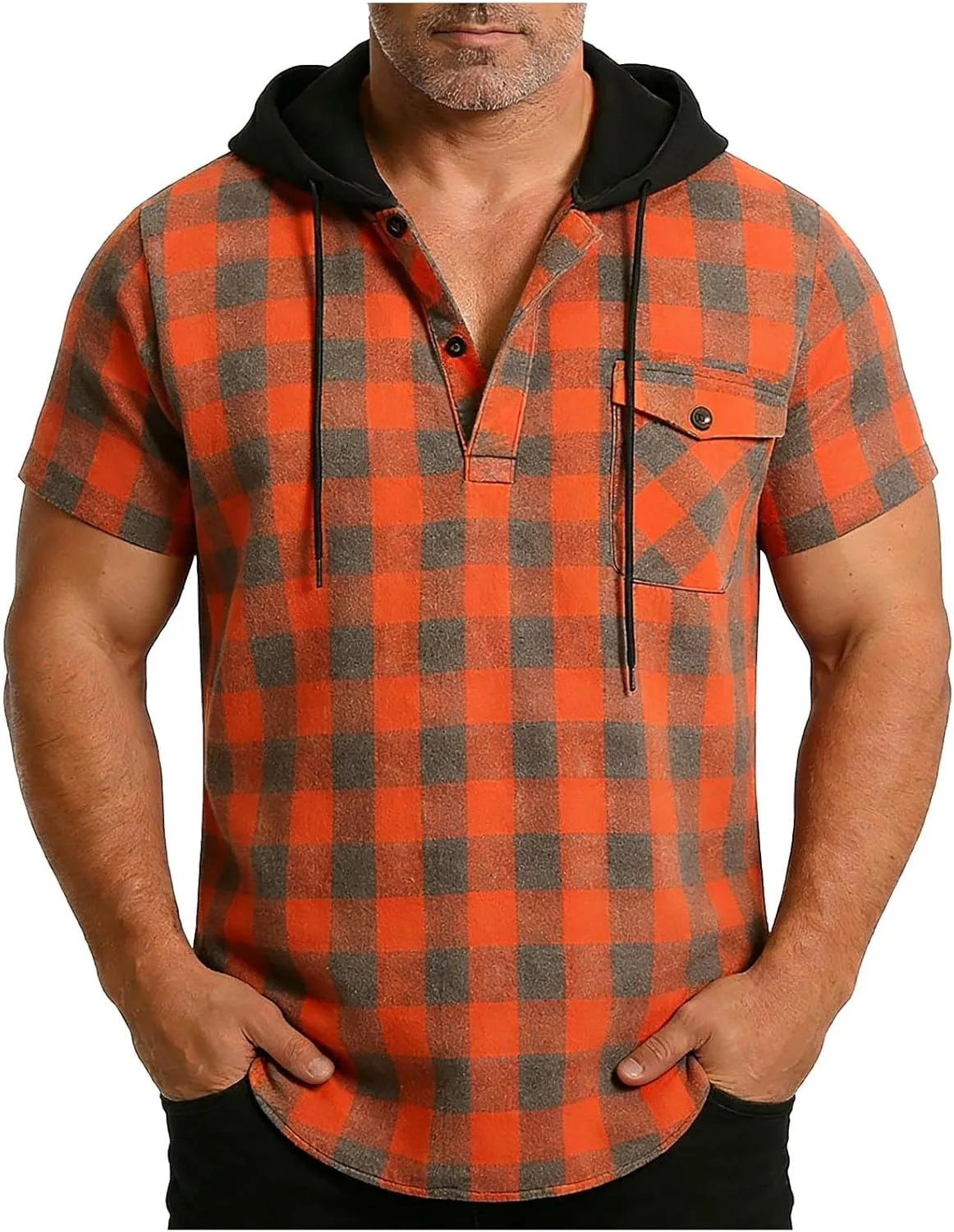 Короткий рукав, рубашка в клетку для мужчин, летняя повседневная футболка с капюшоном и карманом Sdeycui
Короткий рукав, рубашка в клетку для мужчин, летняя повседневная футболка с капюшоном и карманом Sdeycui