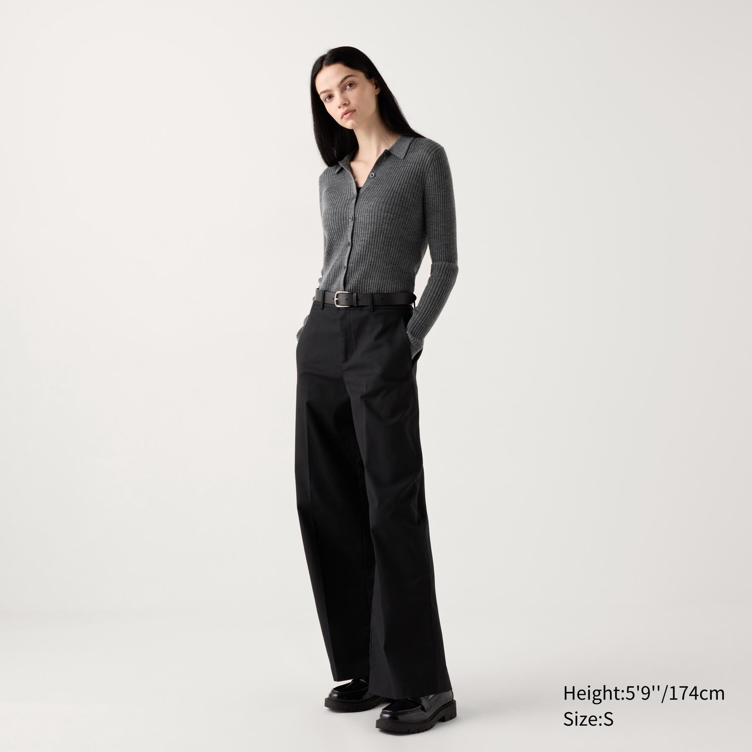 Широкие брюки-чиносы UNIQLO, черный
Широкие брюки-чиносы UNIQLO, черный