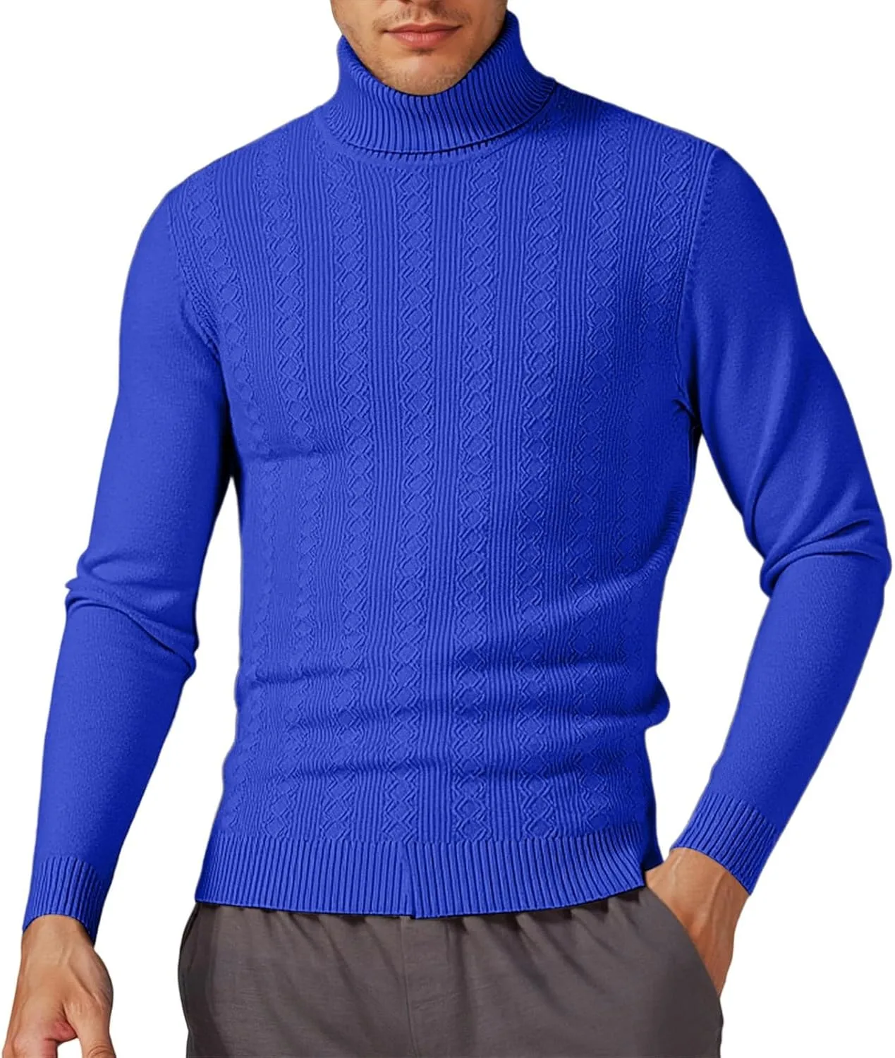 Мужской водолазка вязаный пуловер
Мужской водолазка вязаный пуловер