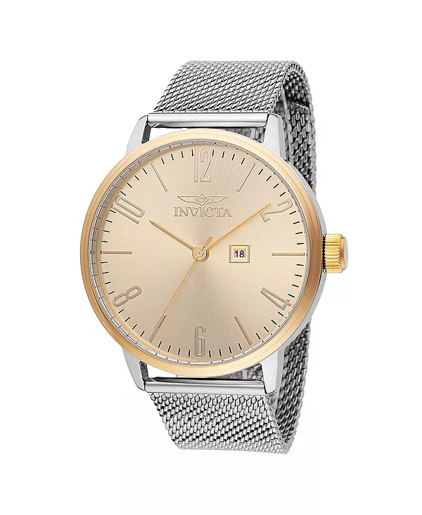 Мужские кварцевые часы 48937 с золотым циферблатом и тремя стрелками Invicta, silver
Мужские кварцевые часы 48937 с золотым циферблатом и тремя стрелками Invicta, silver