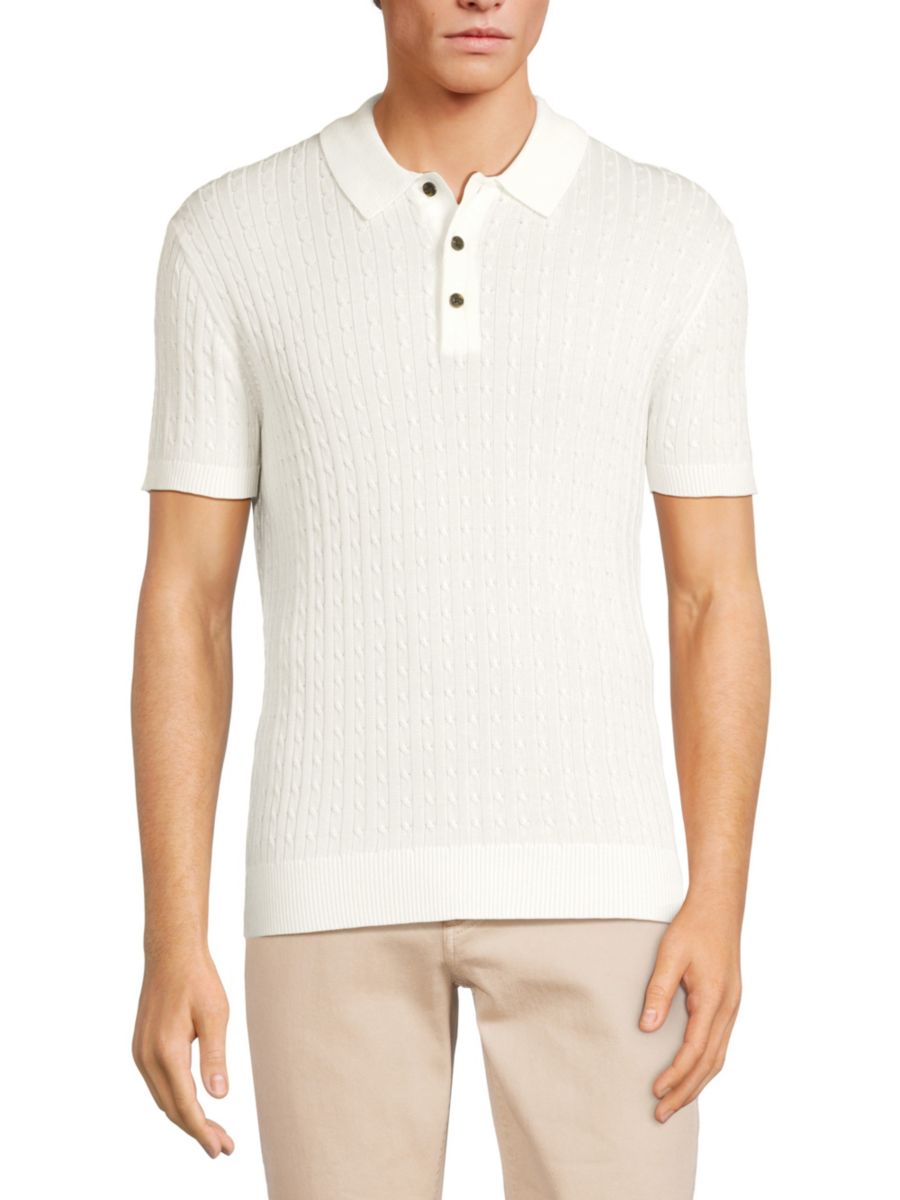 Свитер-поло с косичной вязкой Saks Fifth Avenue, белый
Свитер-поло с косичной вязкой Saks Fifth Avenue, белый