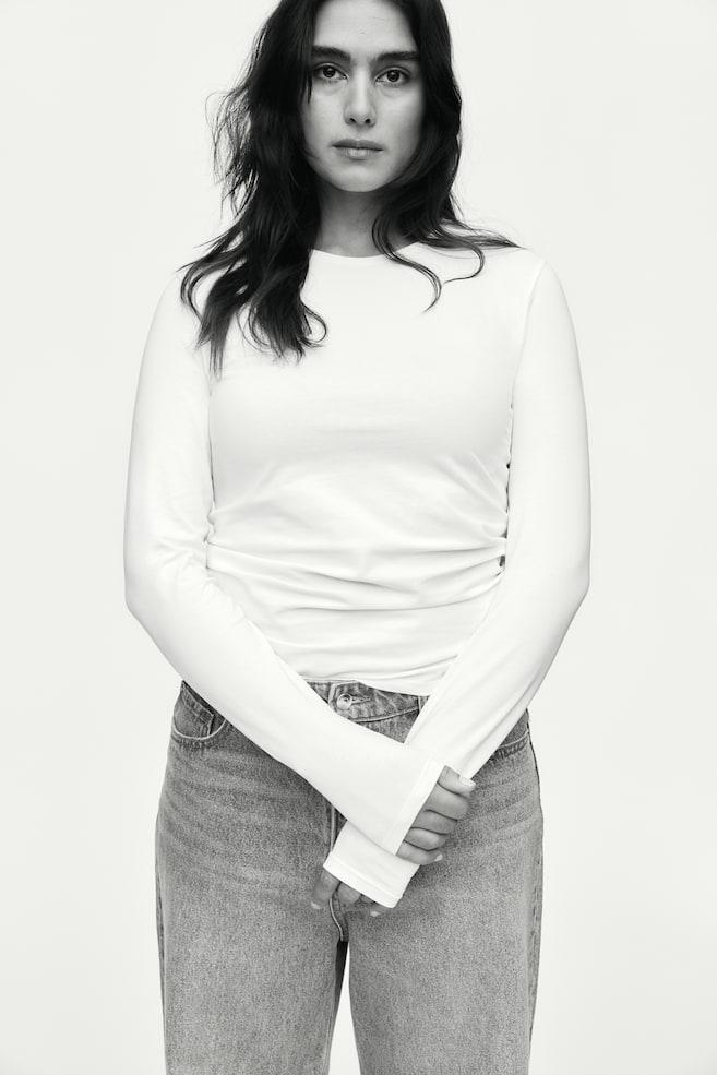 Облегающая хлопковая рубашка H&M, белый
Облегающая хлопковая рубашка H&M, белый