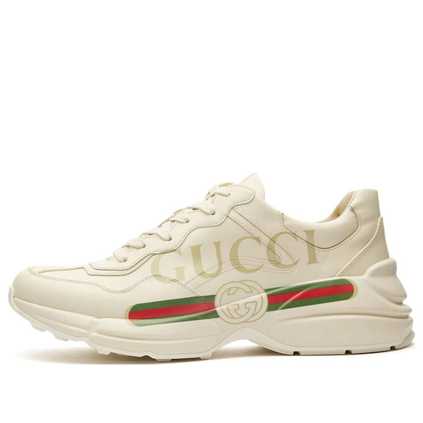 Кроссовки rhython leather sneaker 'logo' Gucci, белый 
Кроссовки rhython leather sneaker 'logo' Gucci, белый